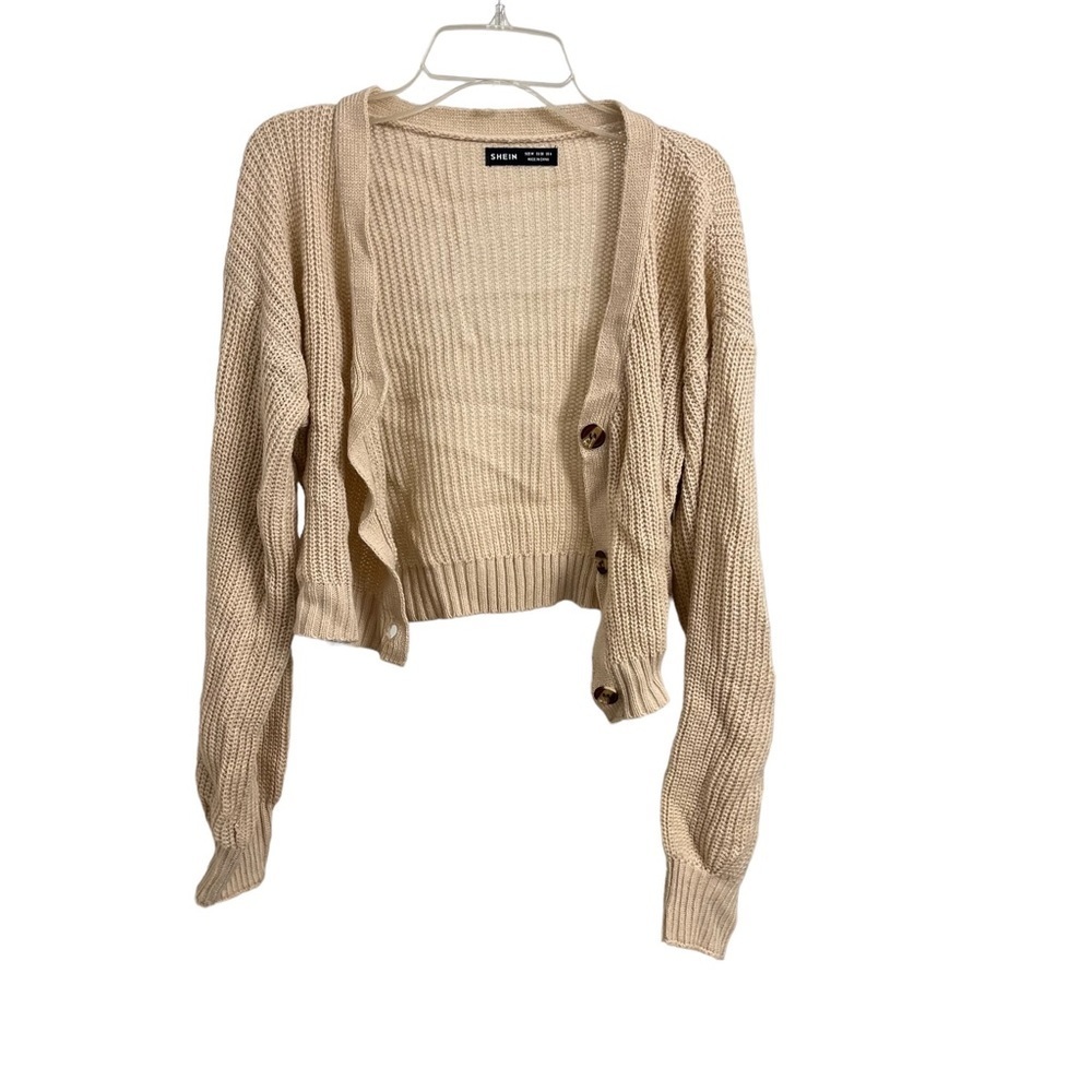 SHEIN Women’s Cropped Cardigan Tan Size M